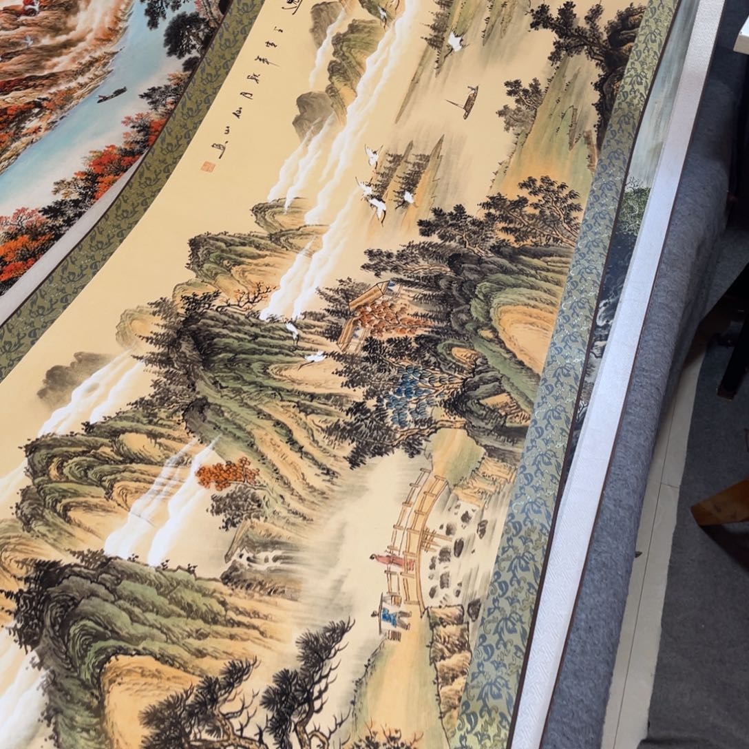 溪山隐逸六尺横幅东方美学装饰画210*70