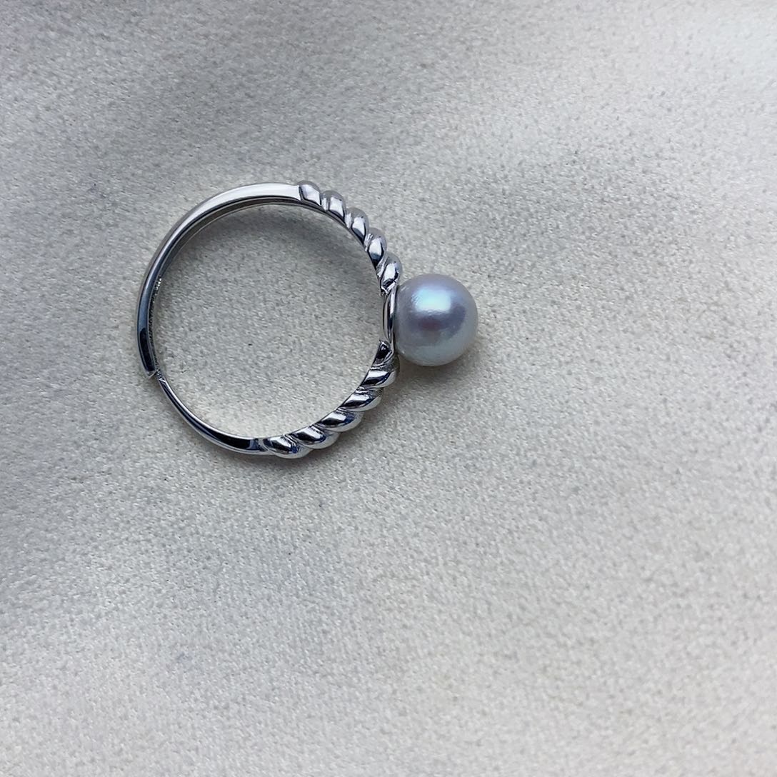 【闪购商品】海水珍珠戒指银S925镶嵌35