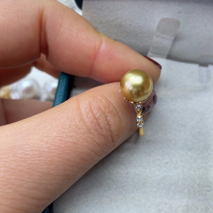 海水珍珠戒指银S925镶嵌