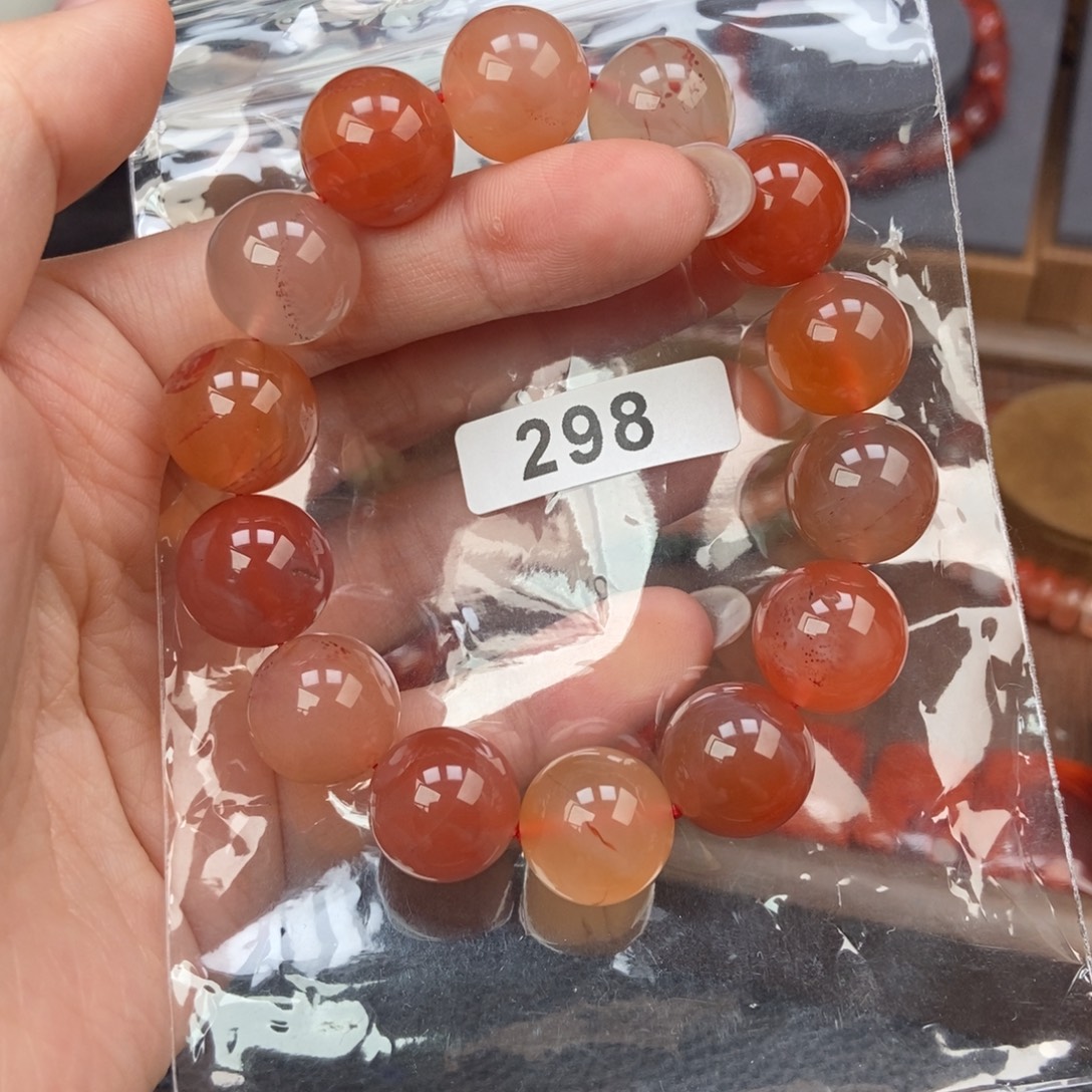 南红玛瑙未镶嵌手链卡14.8