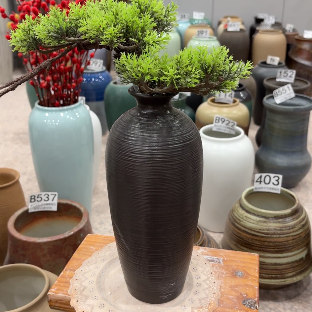 摆件瑕疵景德镇陶瓷花瓶高27口3