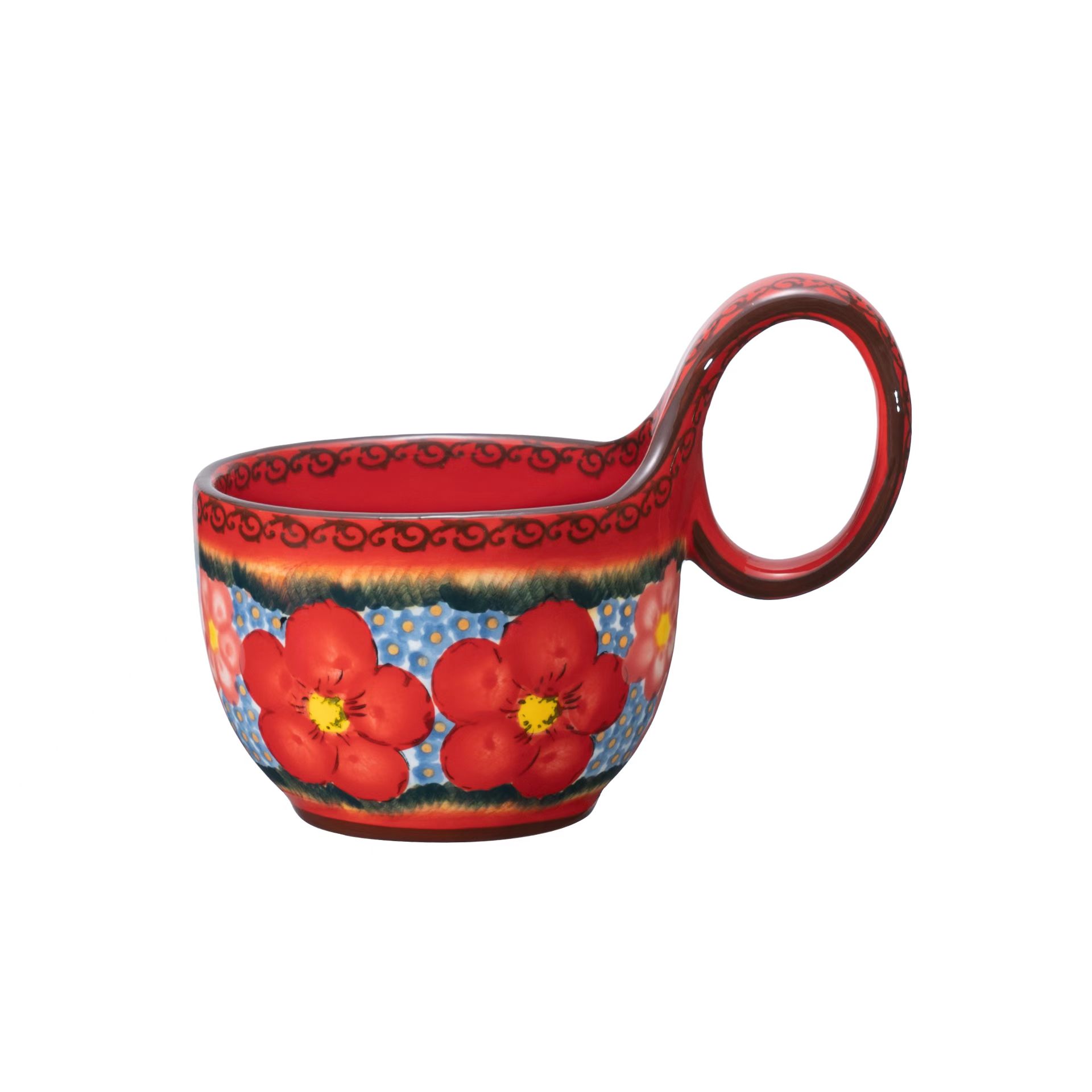 【西里西亚专属】手绘盛世繁华-450ml曲把杯三件套