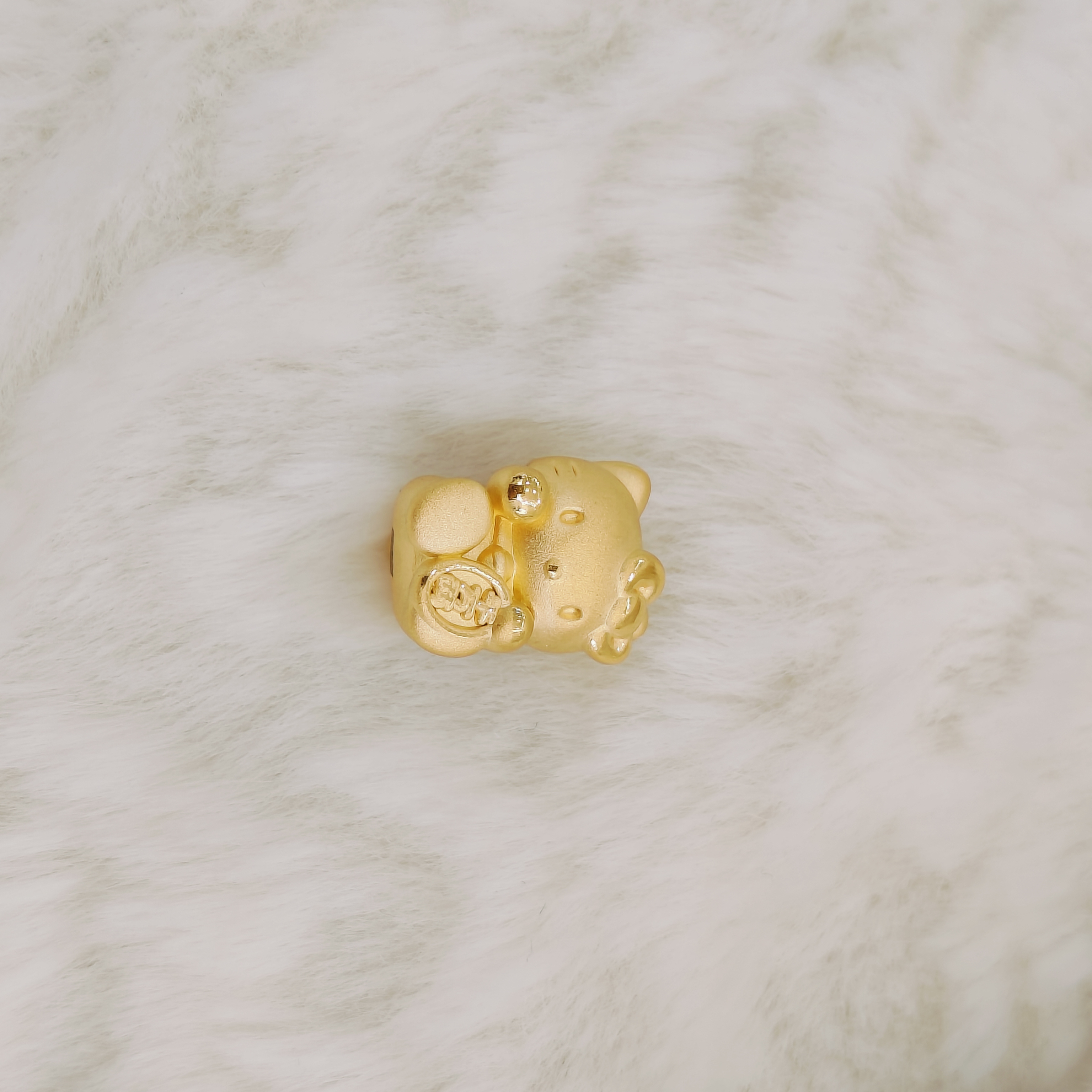 吉金珠宝 足金999千万两kitty3D硬金转运珠手串不含绳