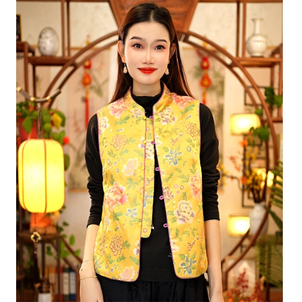 【董小姐】！宠粉福利！2025年真丝提花宋锦蚕丝棉马夹女