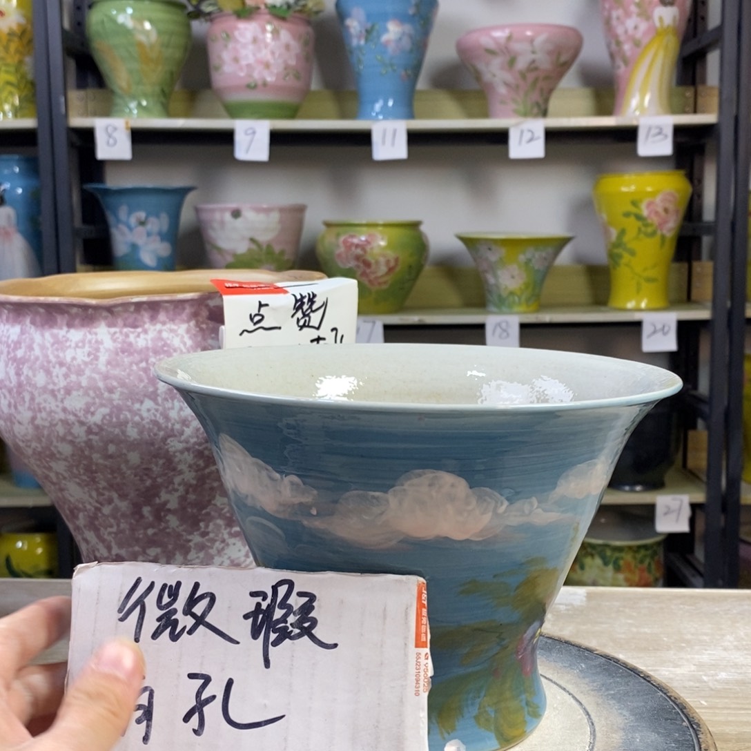 景德镇手工手绘陶瓷花盆