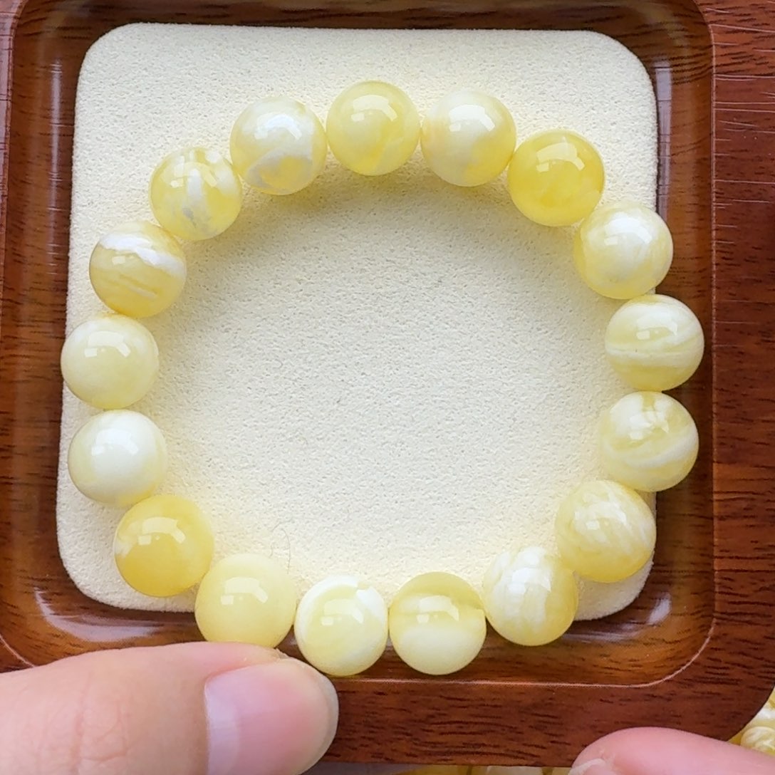 琥珀手链未镶嵌蜜蜡手串11.5mm女款圈口