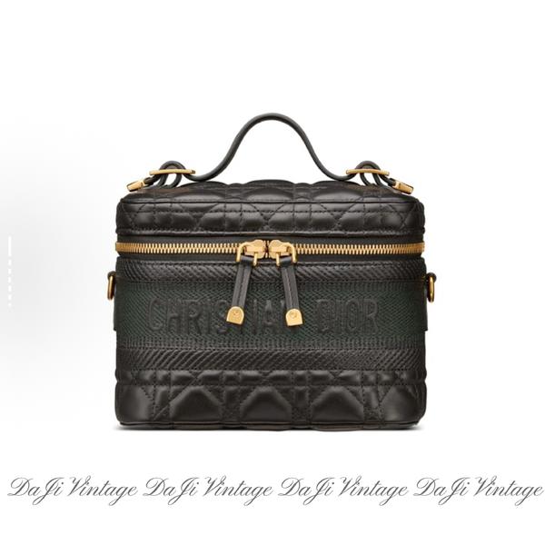 大吉中古/DIOR迪奥黑金化妆盒手提斜挎包