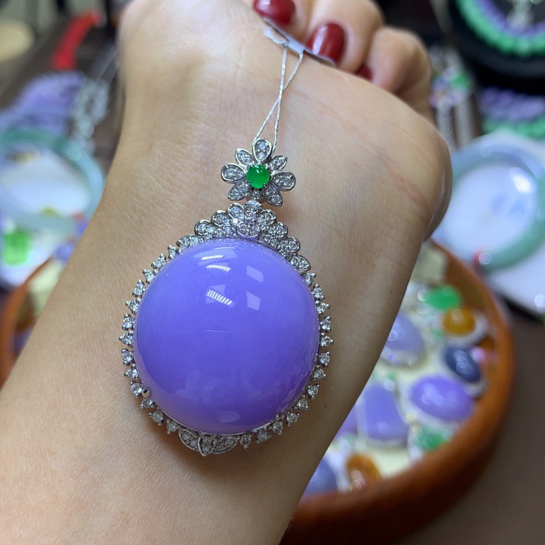 【闪购商品】翡翠颈饰18K金镶嵌@*莎翡翠