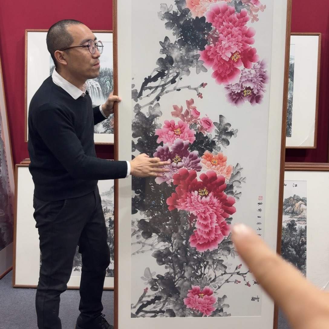 国画手绘作品带框包邮210成80