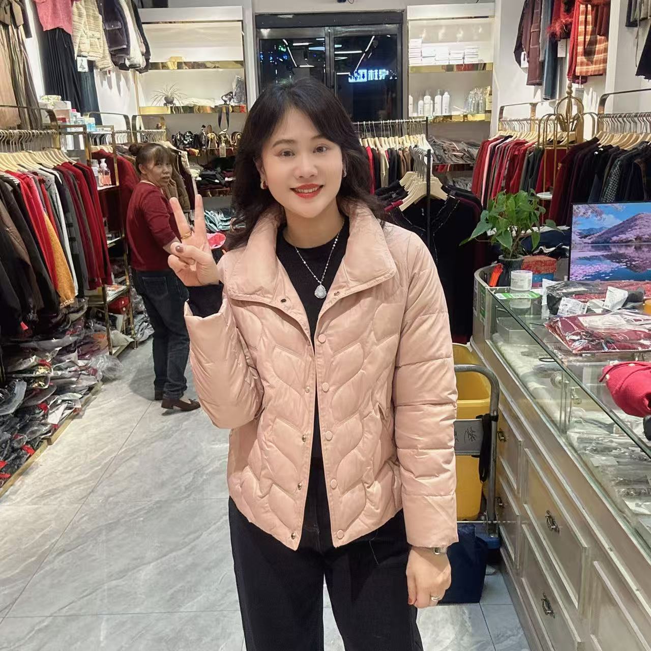 1-25-8817休闲暗扣外套57长