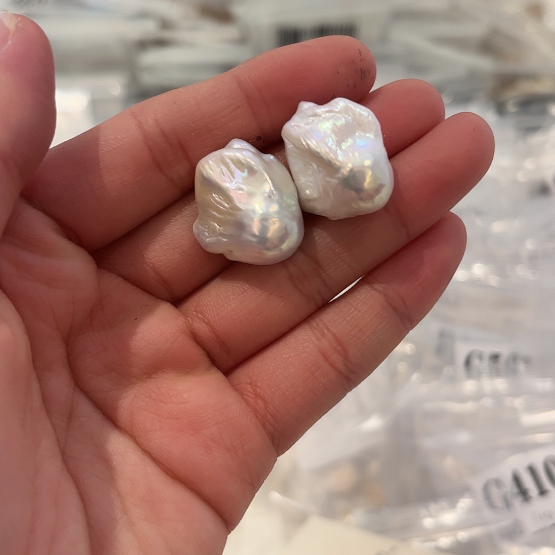 淡水珍珠耳饰银S925镶嵌