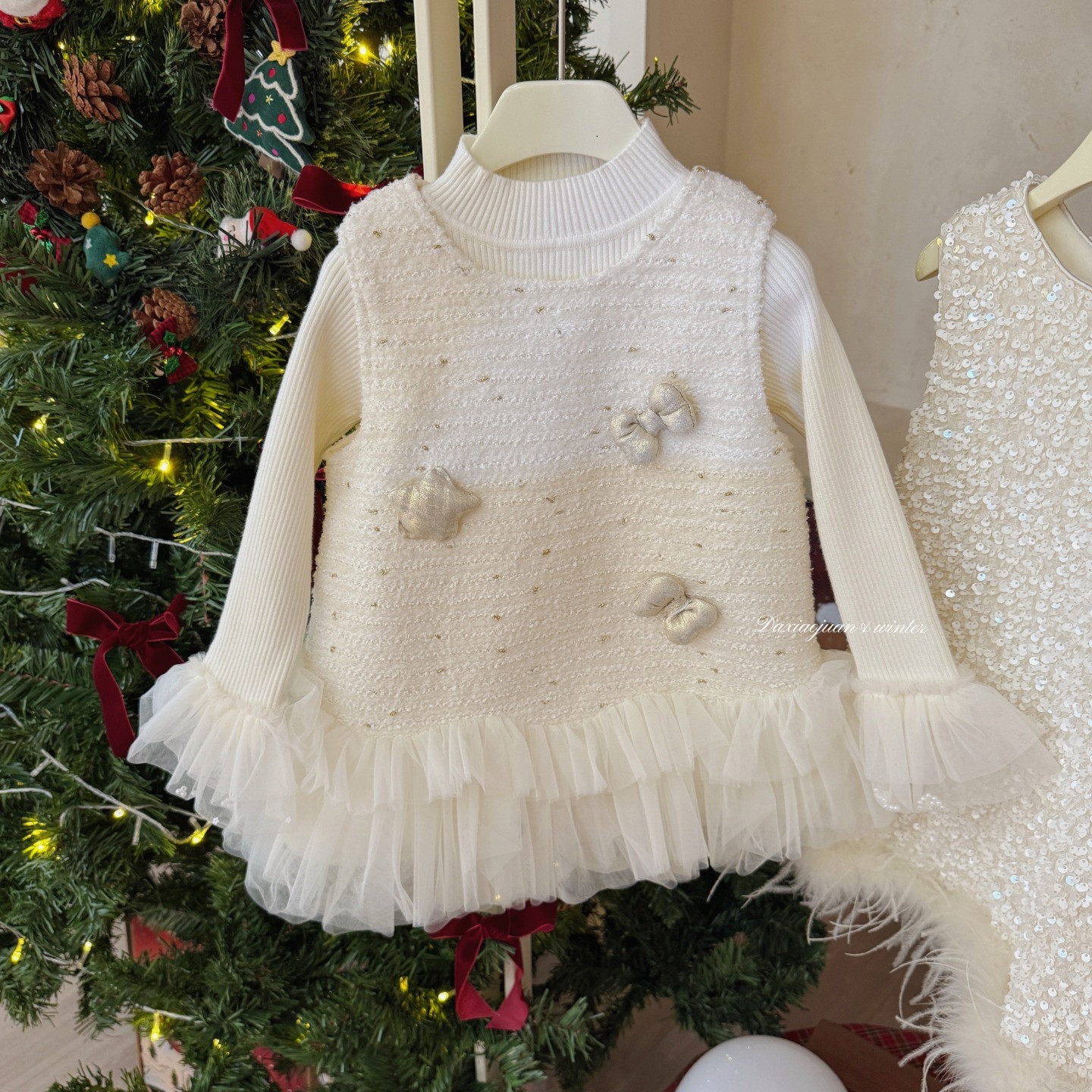 【大小卷】深秋冬新品童装韩版休闲小香风背心连衣裙-710251