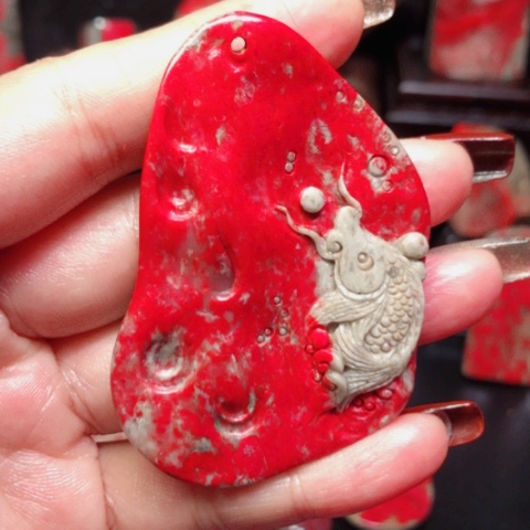 昌化鸡血石A*6昌化鸡血石挂件