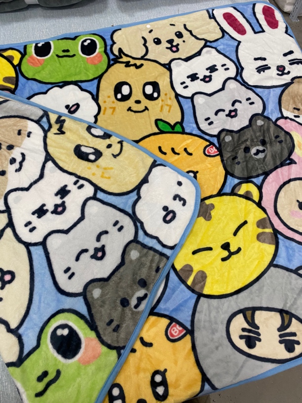 合格品可爱卡通风薄款毛毯绒毯水晶绒加厚多功能披肩毛巾毯