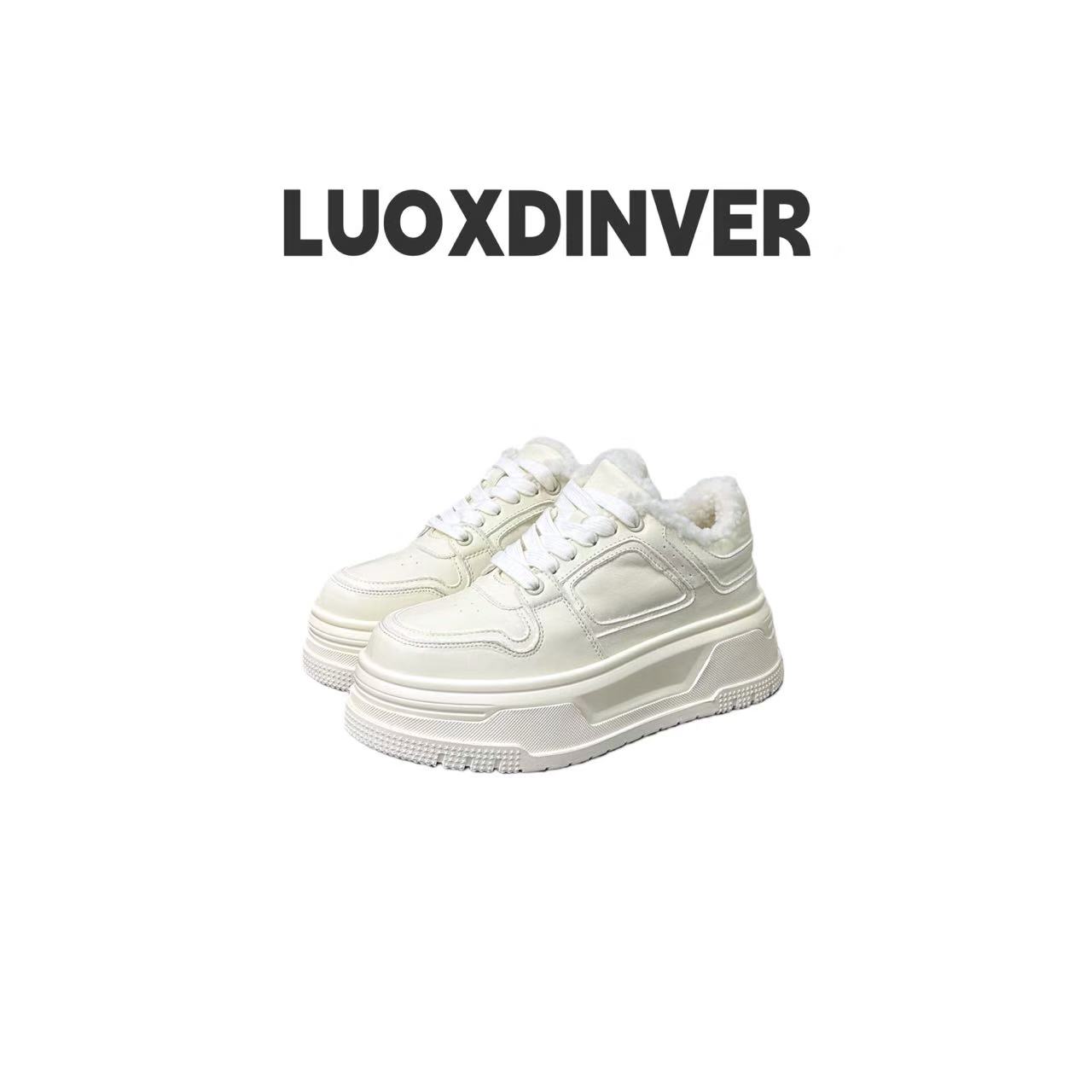 广州欧货  002-33 标准码休闲时尚百搭圆头系带厚底板鞋