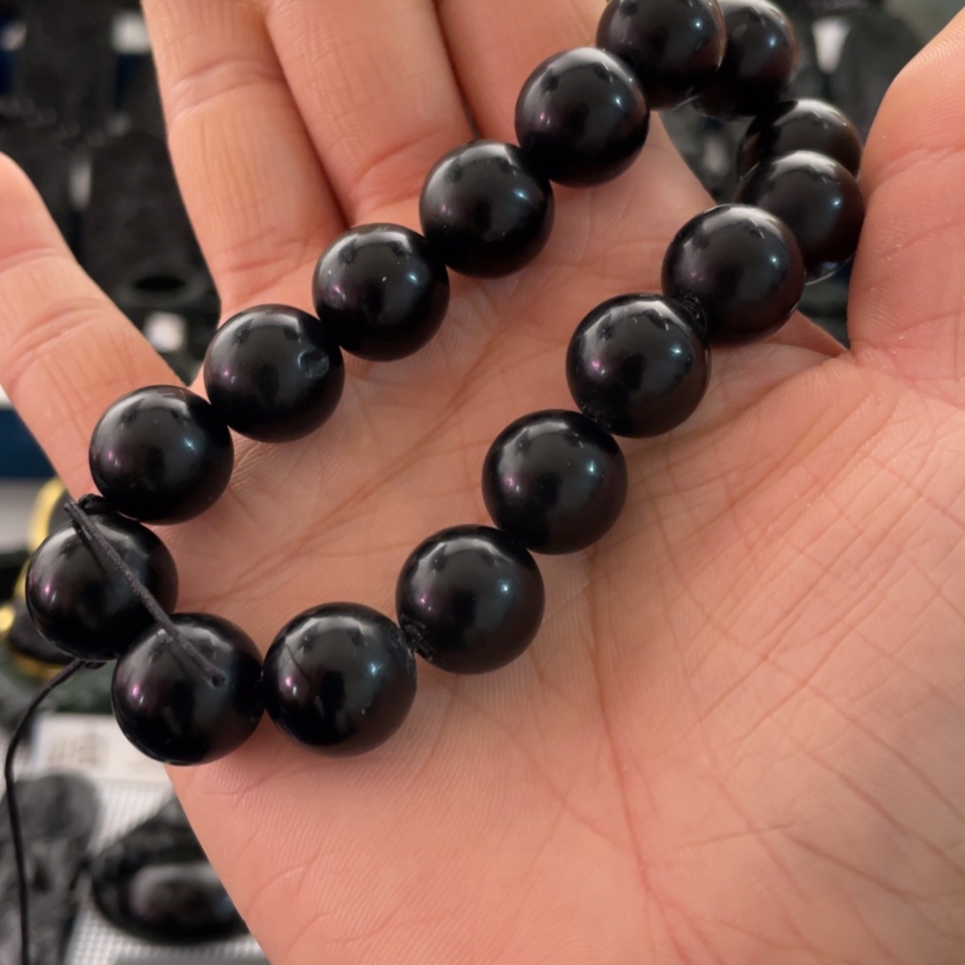 蛇纹石玉手串未镶嵌卡*