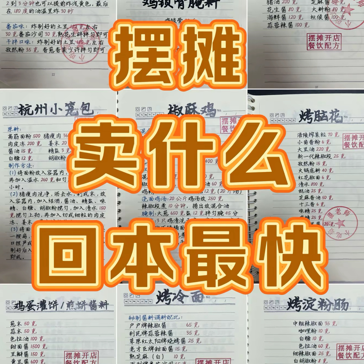 小吃配方 创业项目2800种小吃技术，配全套视频教学