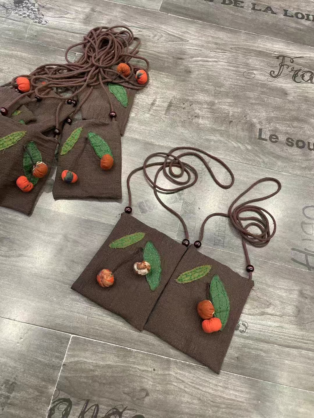 非金属布艺项链 纯手工小樱桃项链 5011