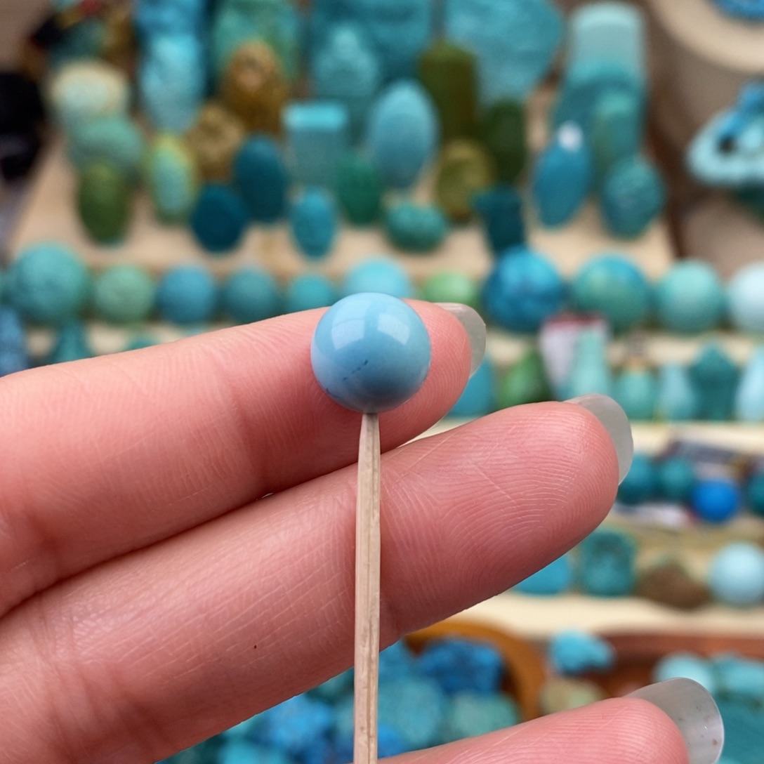 绿松石珠宝奇石未镶嵌9mm