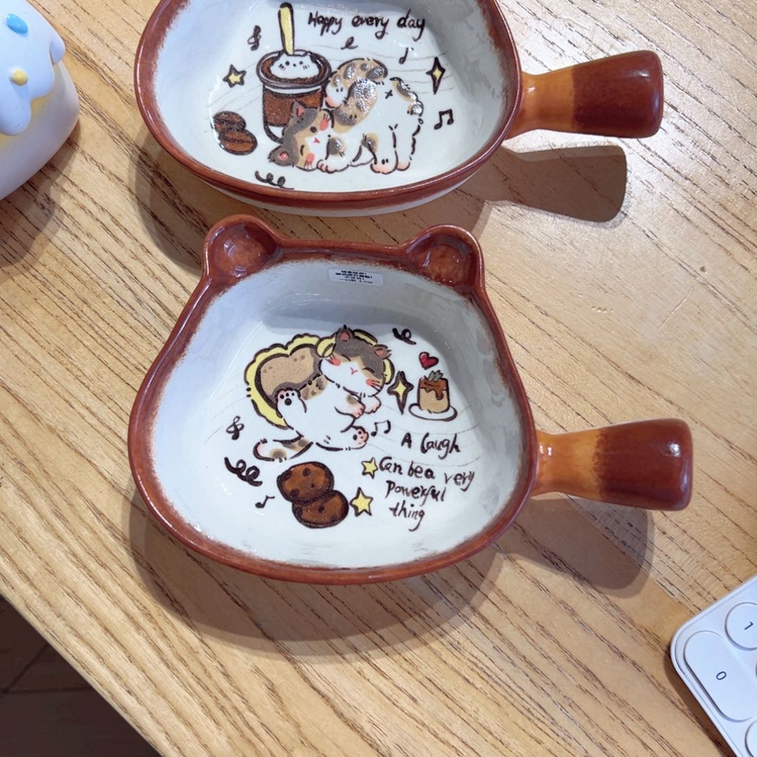 甜***舟陶瓷艺术两个泡面碗