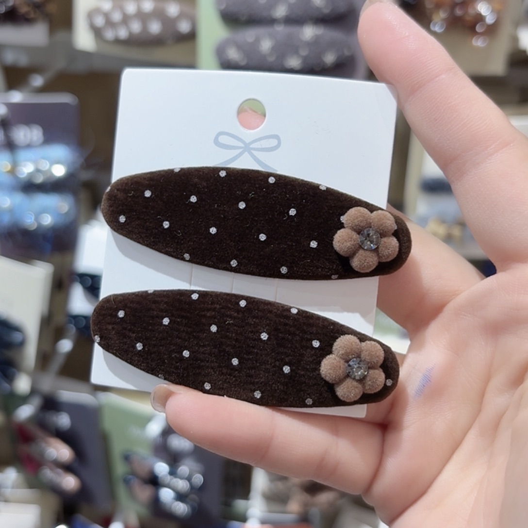 皮质非金属咖色波点花花拜拜