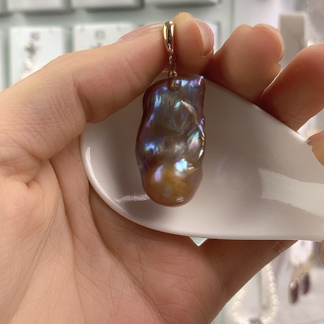 淡水珍珠银S925镶嵌颈饰