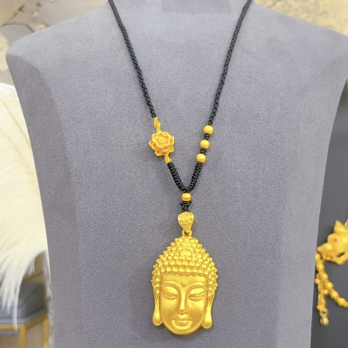 铜合金吊坠 新款佛头编织绳款