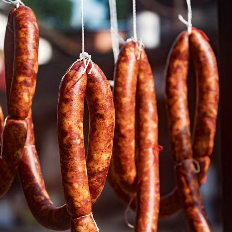【买两斤送三斤】川味麻辣腊肠农家特产自然风干净重5斤真空包装