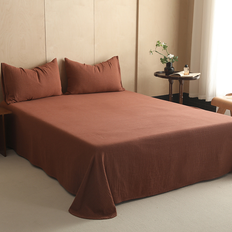 A类<全棉><色织><提花><双层纱>四件套100%纯棉床单、床笠（单品）