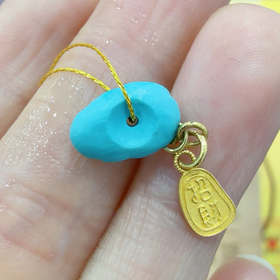 绿松石18K金镶嵌珠宝奇石