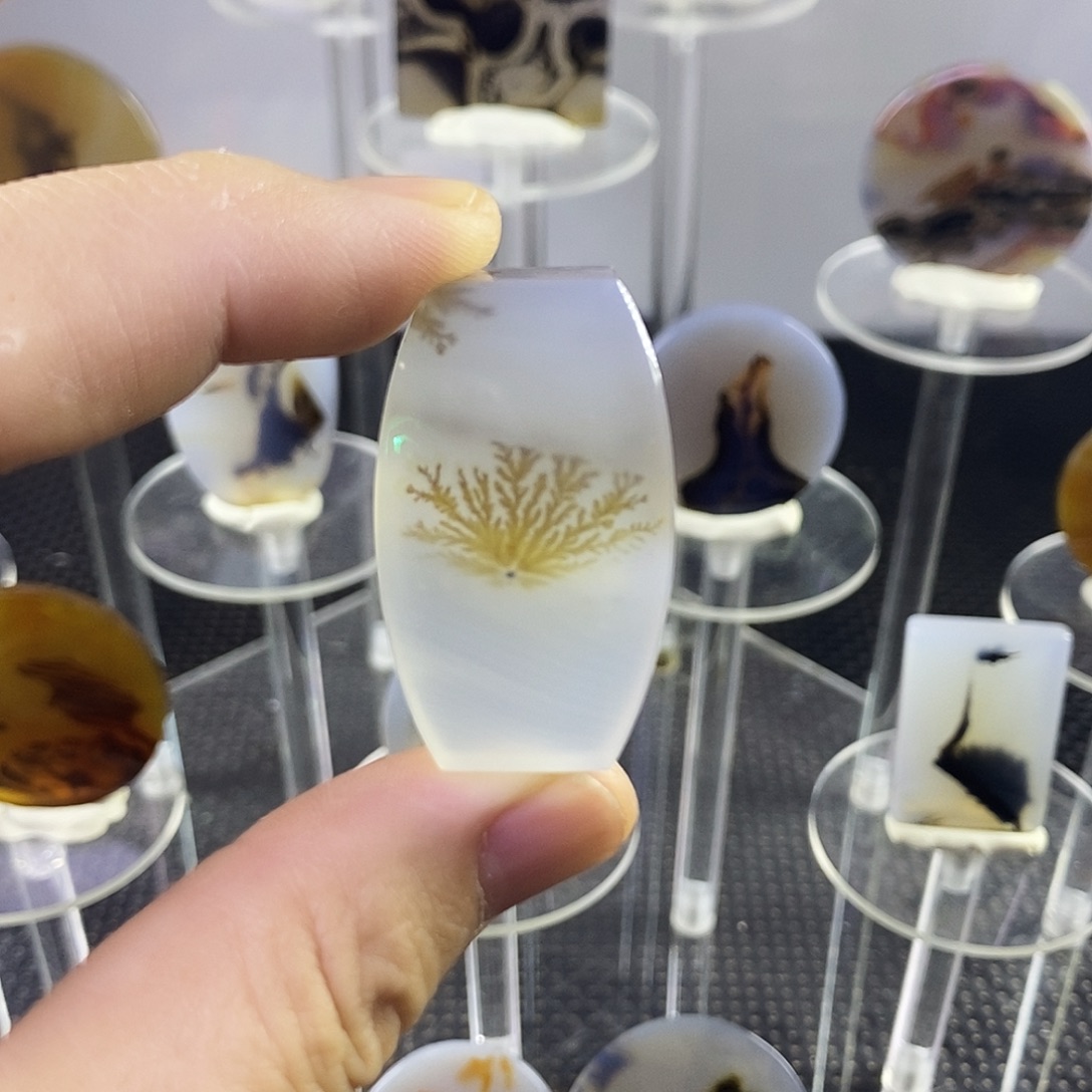 合成碳硅石非金属时尚图纹画面石饰品