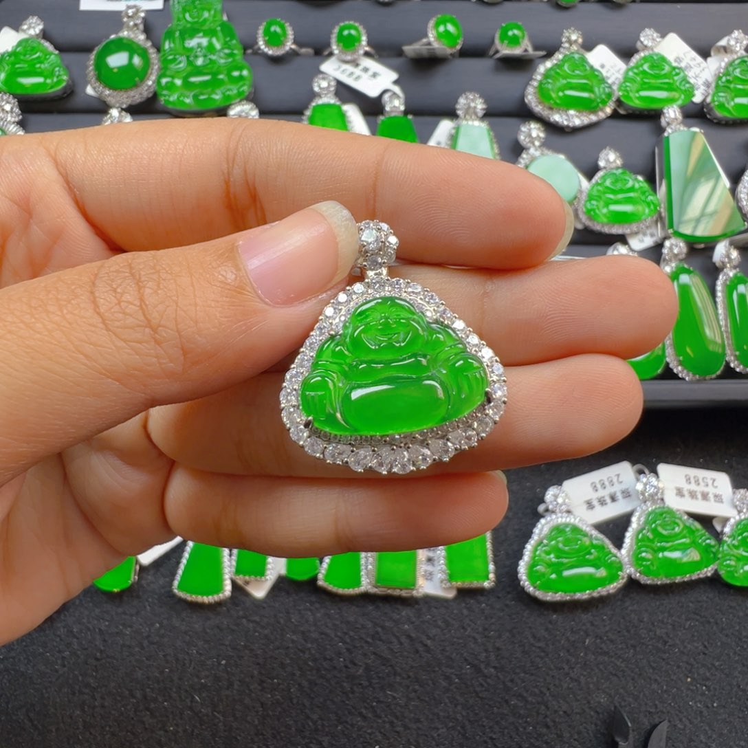 翡翠银S925镶嵌颈饰