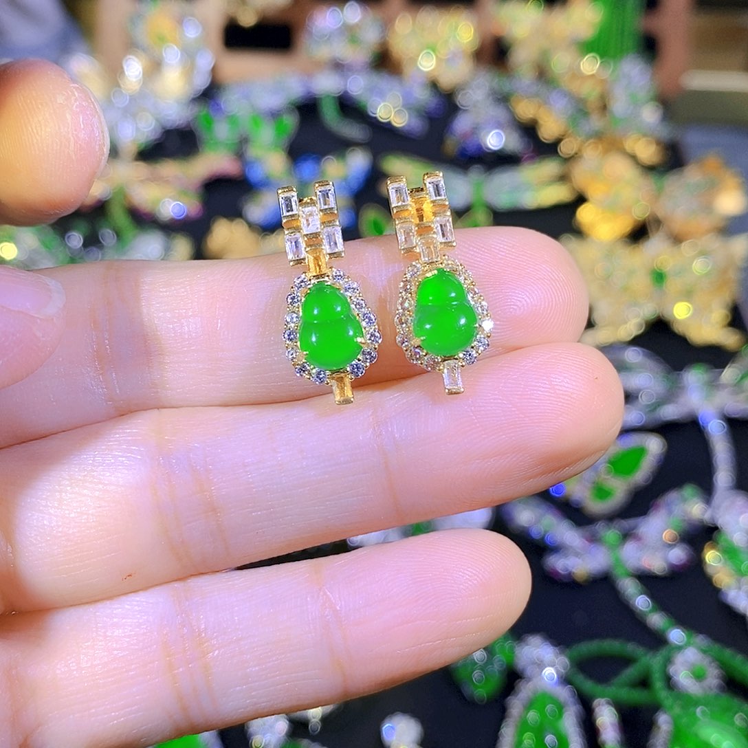 吊坠(不含链)银S925镶嵌翡翠