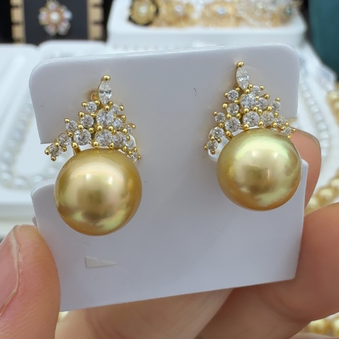 耳饰海水珍珠银S925镶嵌