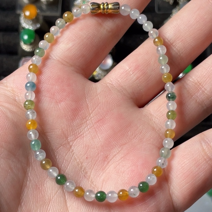 未镶嵌定制翡翠天然缅甸翡翠多宝手串卡3.6