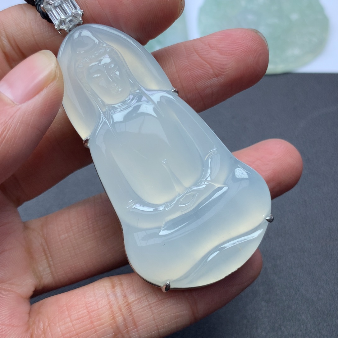 翡翠颈饰未镶嵌缅甸天然A货翡翠