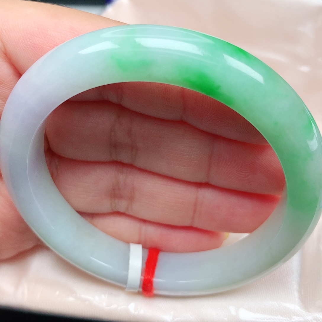 未镶嵌手镯翡翠19飘阳绿