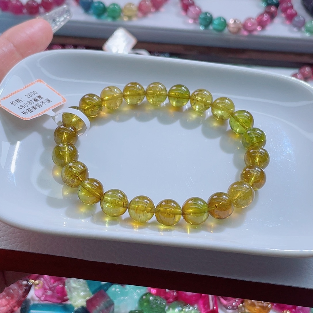 碧玺未镶嵌手链9mm左右