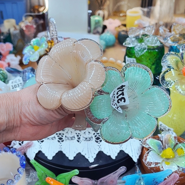 2朵花头 家悦琉璃工艺品不完美