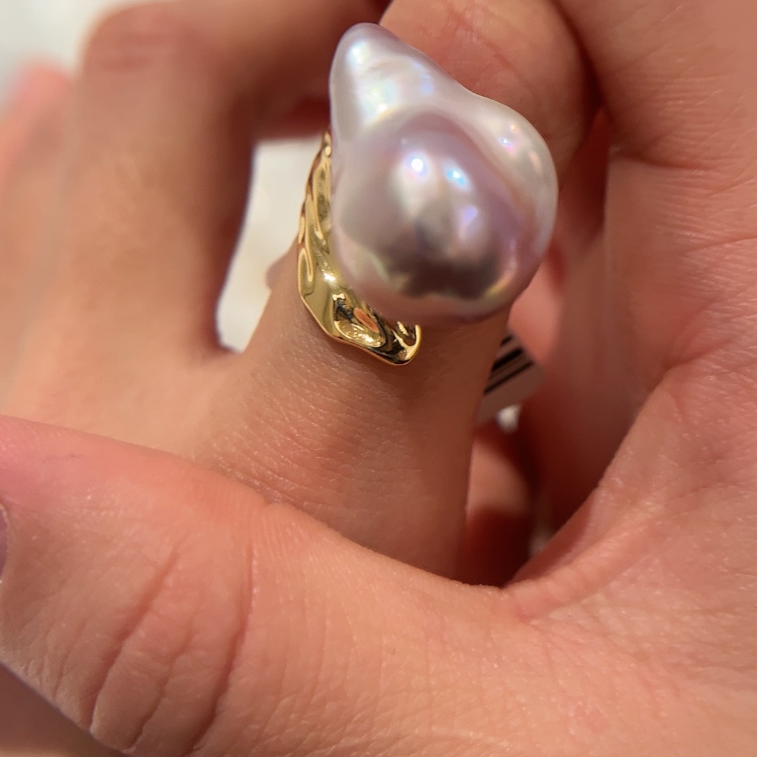淡水珍珠戒指合金