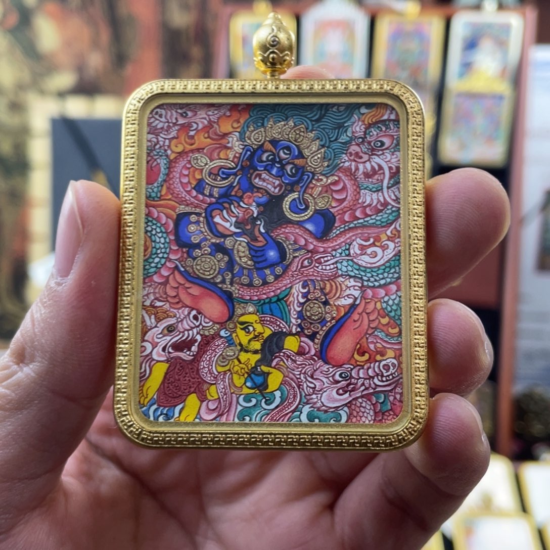 吊坠【福利】热贡纯手绘黑财神