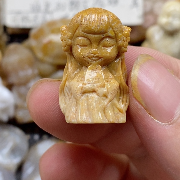 颈饰未镶嵌硅化珊瑚（珊瑚玉）小摆件