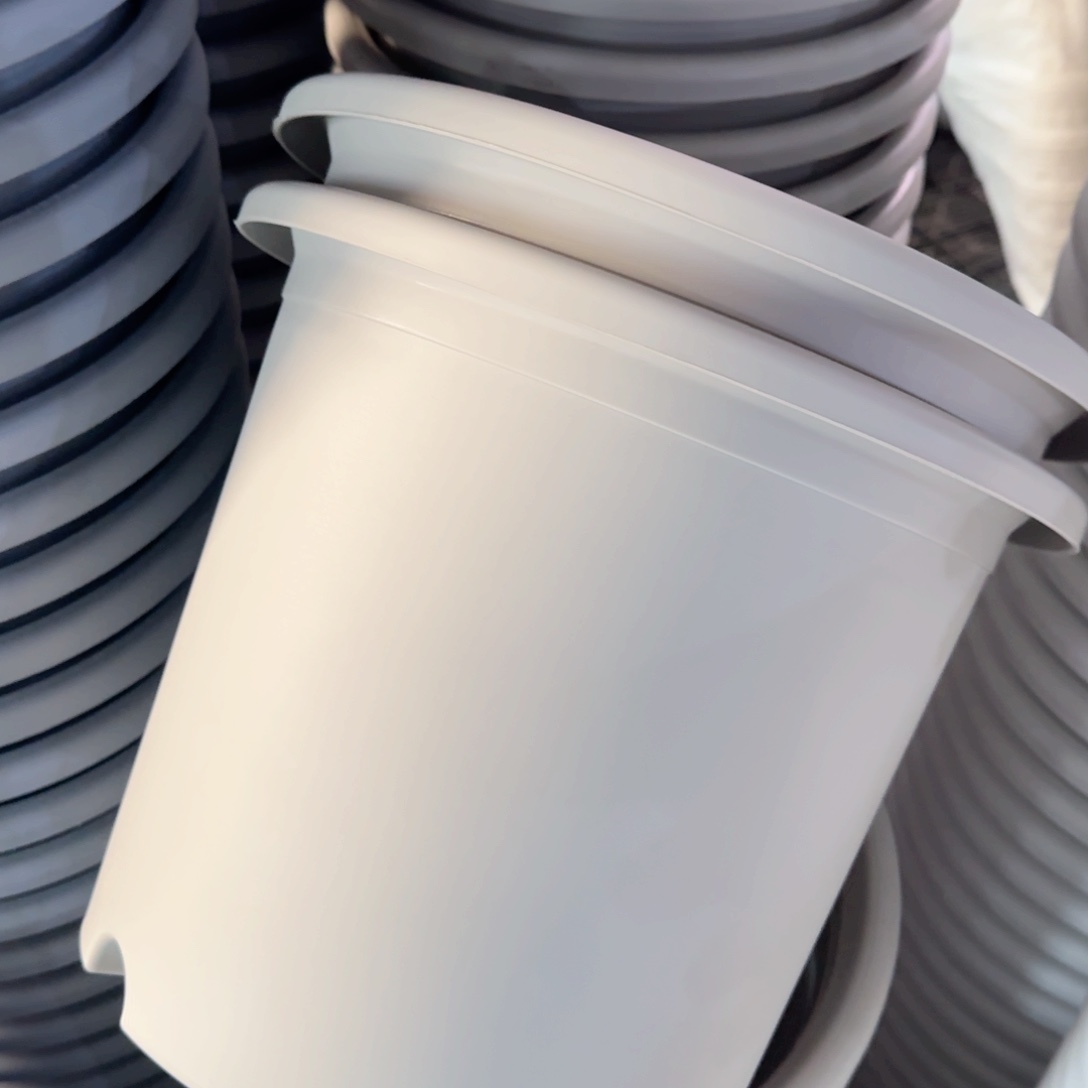 树脂四季盆6#无拖灰白5