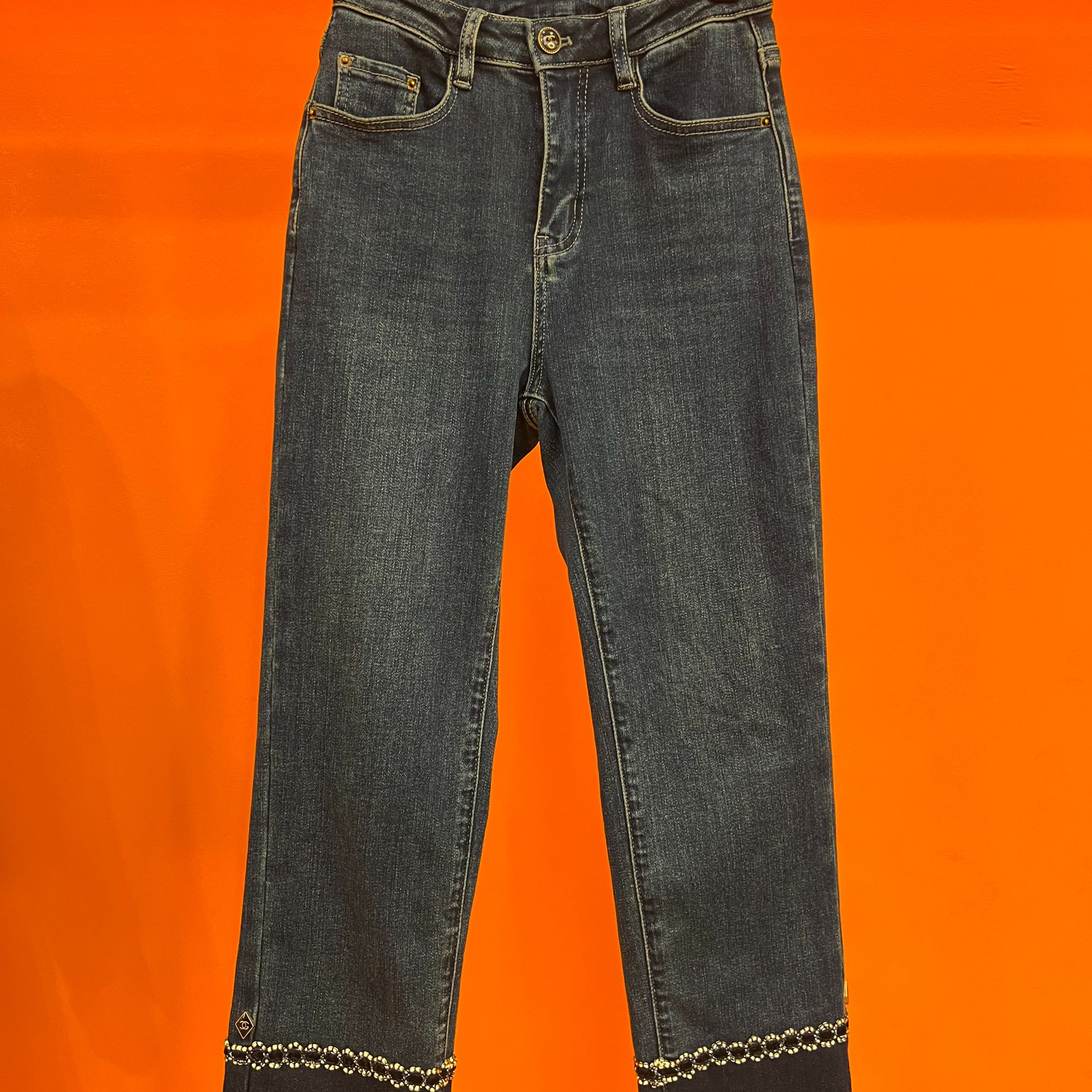 【DG】休闲风高腰直筒裤极简风磨毛磨破薄款轻奢厚款牛仔裤