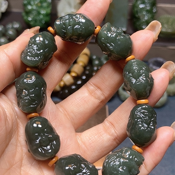 和田玉手串未镶嵌