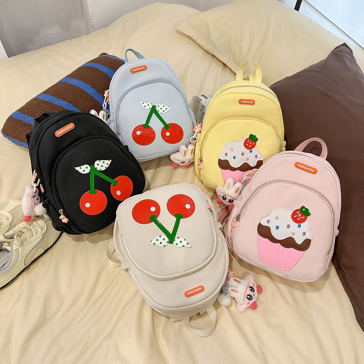幼儿园双肩背包小樱桃书包儿童书包男女小朋友背包新款防走失包