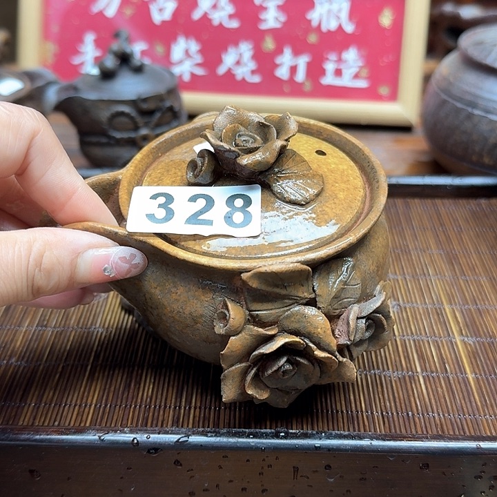 纯手工制作粗陶茶具