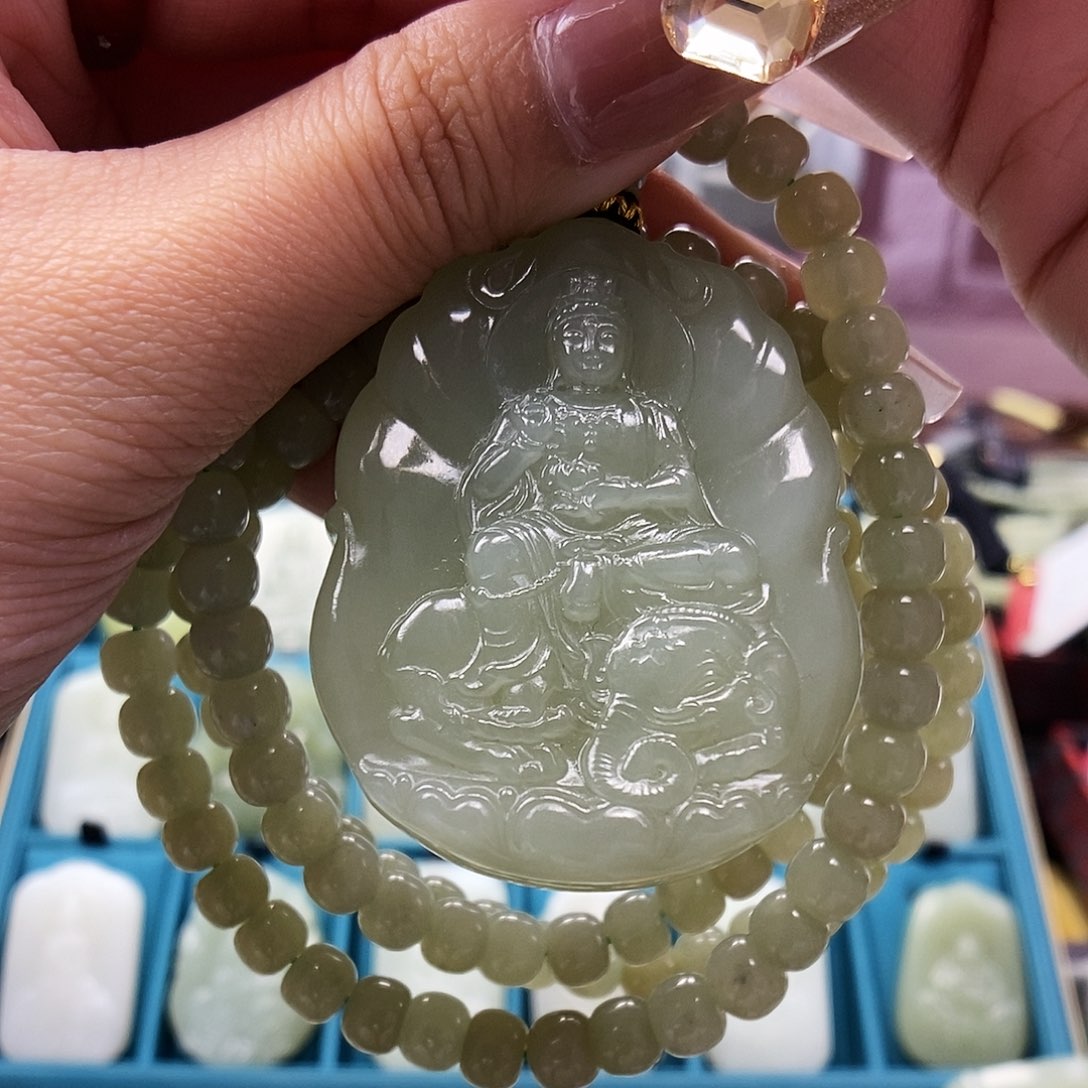 【闪购商品】和田玉颈饰未镶嵌广***钢