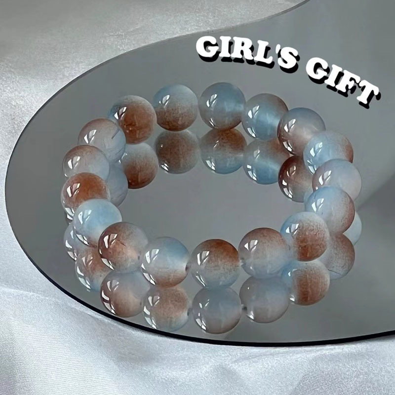 【椰子冰美式】玛瑙手串女渐变绕指柔冰透手环