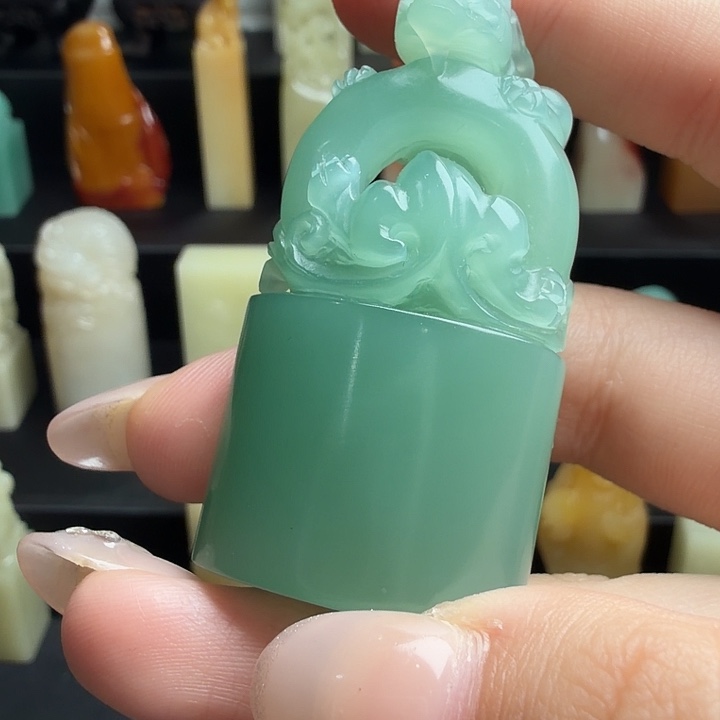 晒***阳昌化石印石梅子青